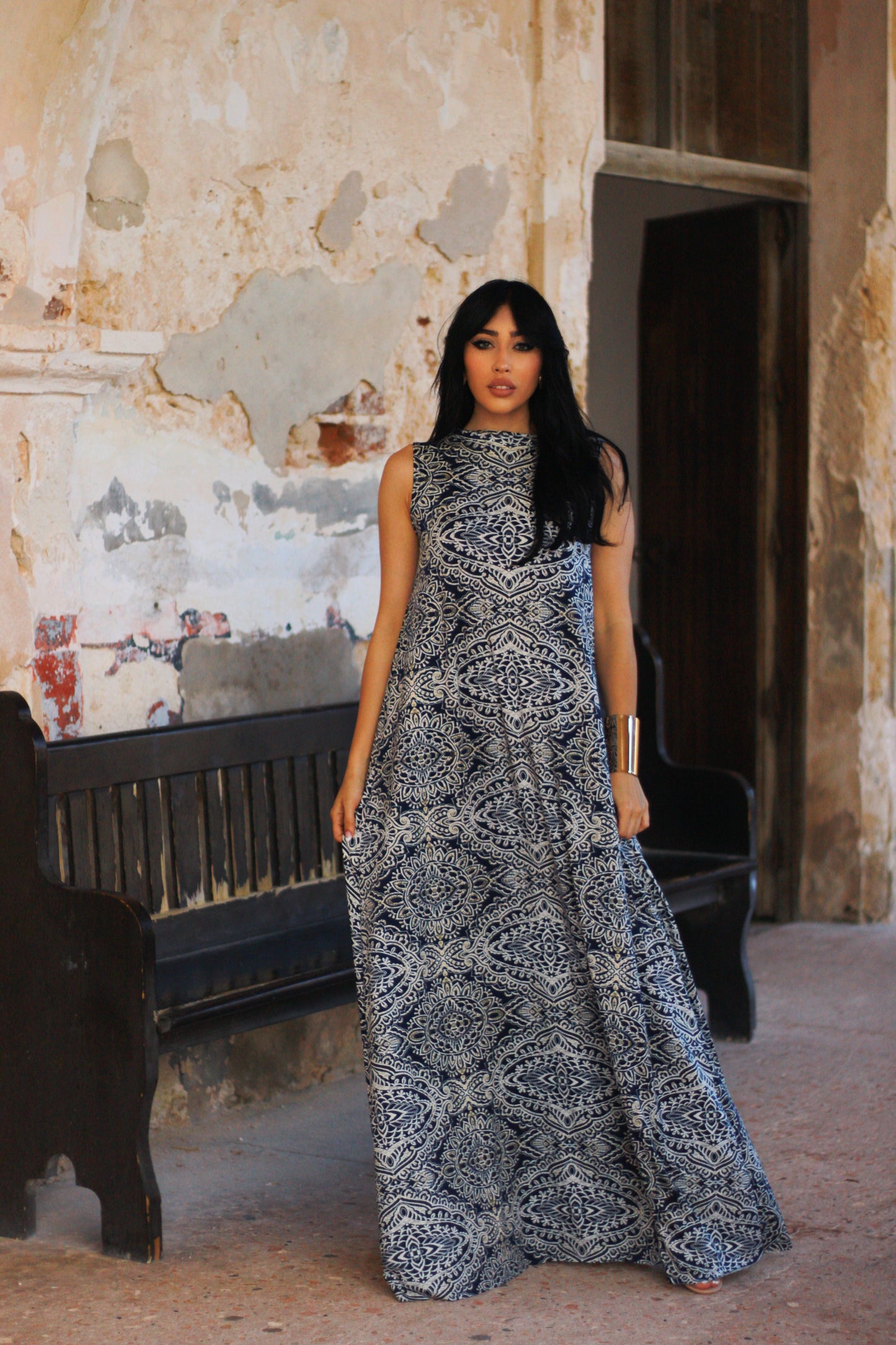 CATERINA DRESS BLUE PRINT